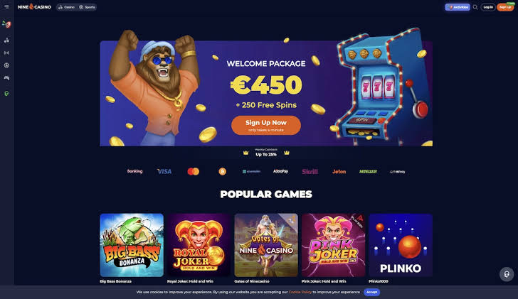 Ervaring en functies van de NineCasino-website